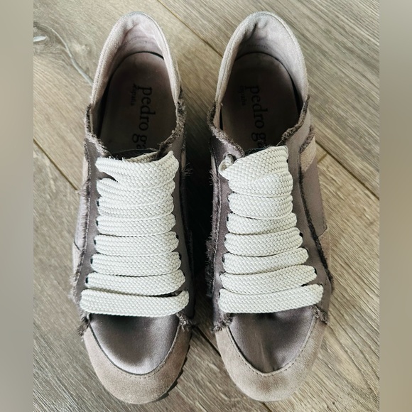 Pedro Garcia Cristina Satin Lace-Up Trainer Sneakers - Picture 2 of 8